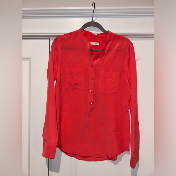 Equipment silk top, tangerine color size small. Excellent condition. - Picture 2 of 3
